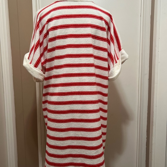 Vintage Miss Elaine Relax Pullover Short Robe Striped Short Sleeve OS - Picture 4 of 8